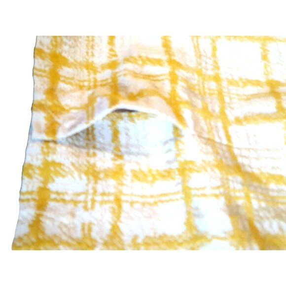Talbots Women’s  Skirt Size 2 Petite Yellow White Plaid Textured Lined Pencil - Picture 7 of 7